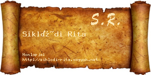 Siklódi Rita névjegykártya