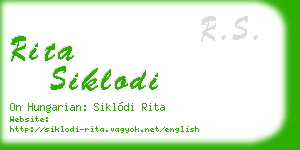rita siklodi business card